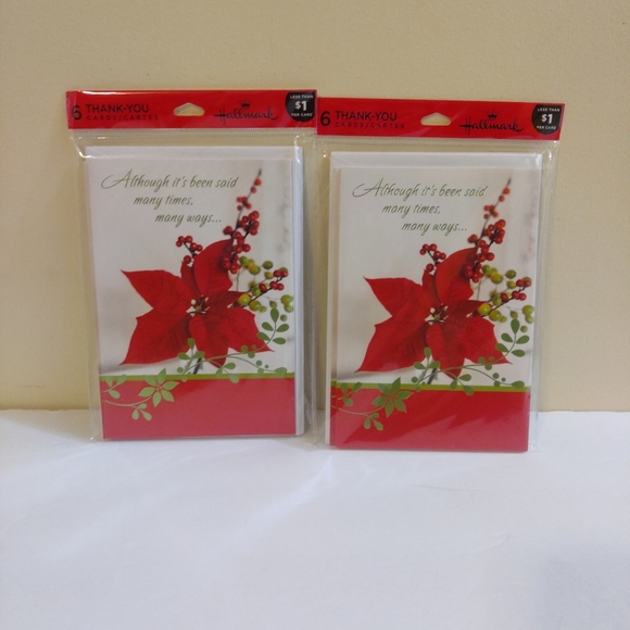 Hallmark Holiday New Hallmark Christmas Thank You Cards Lot Of 2